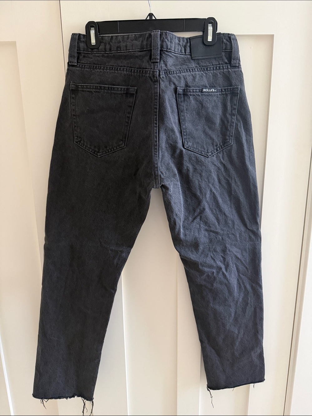 ROLLA'S Relaxo Chop - Black Relaxed Men's Jeans with Raw Hem - Picture 4 of 6